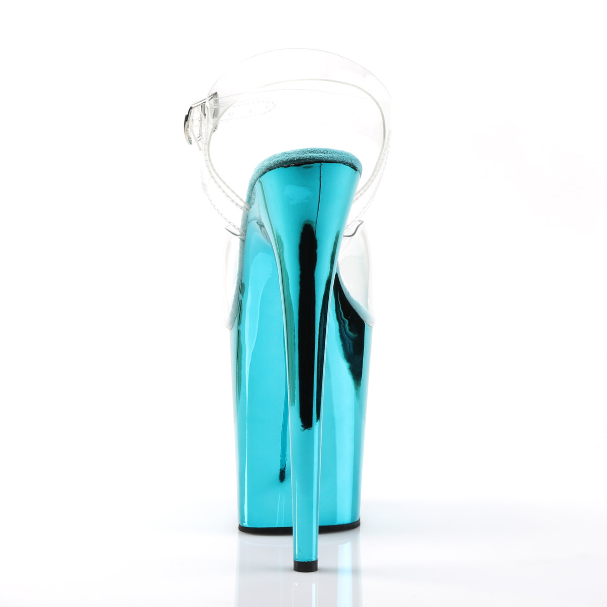 FLAMINGO-808 Pleaser Clear/Turquoise Chrome Platform Shoes (Sexy Shoes)