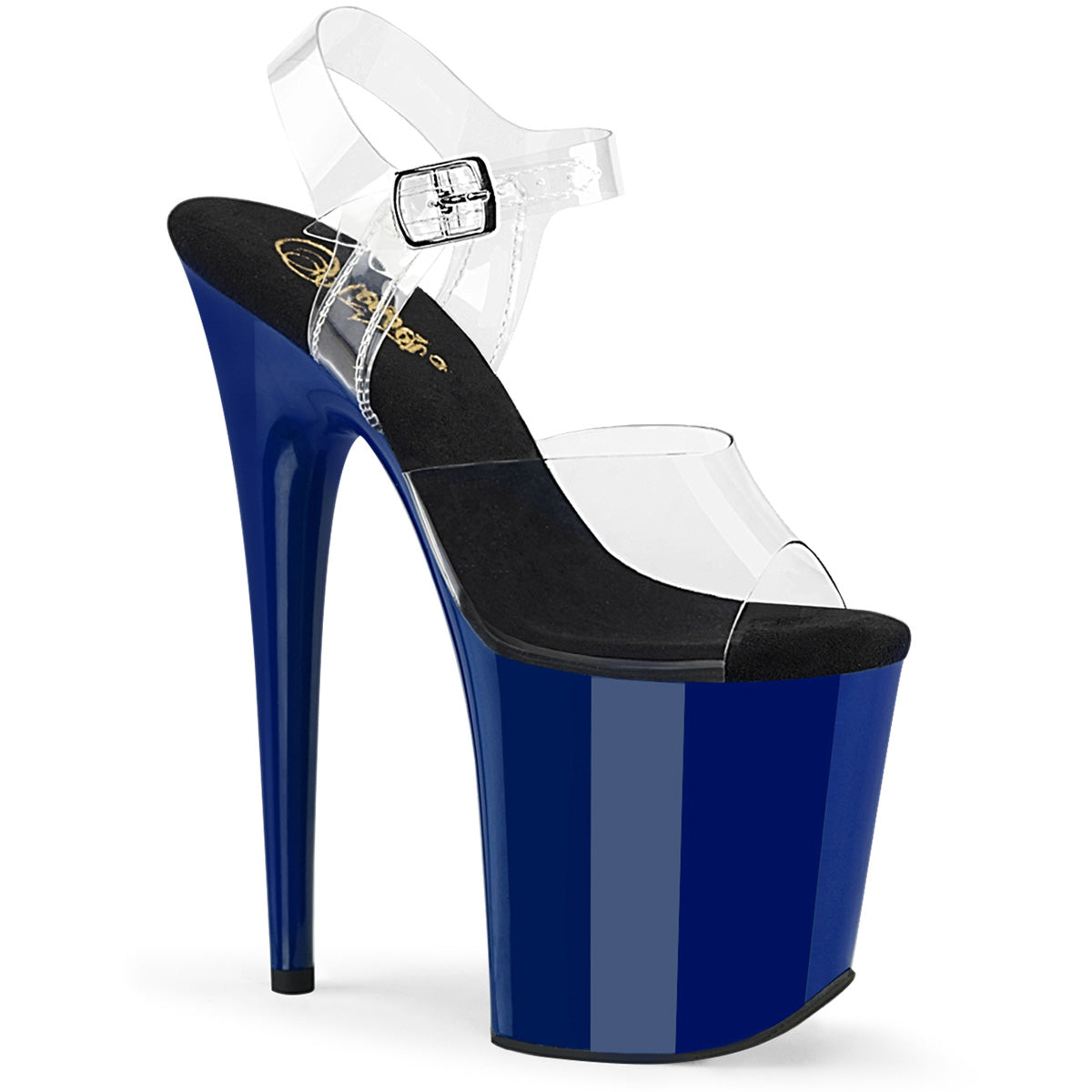 FLAMINGO-808 Strippers Heels Pleaser Platforms (Exotic Dancing) Clr/Royal Blue