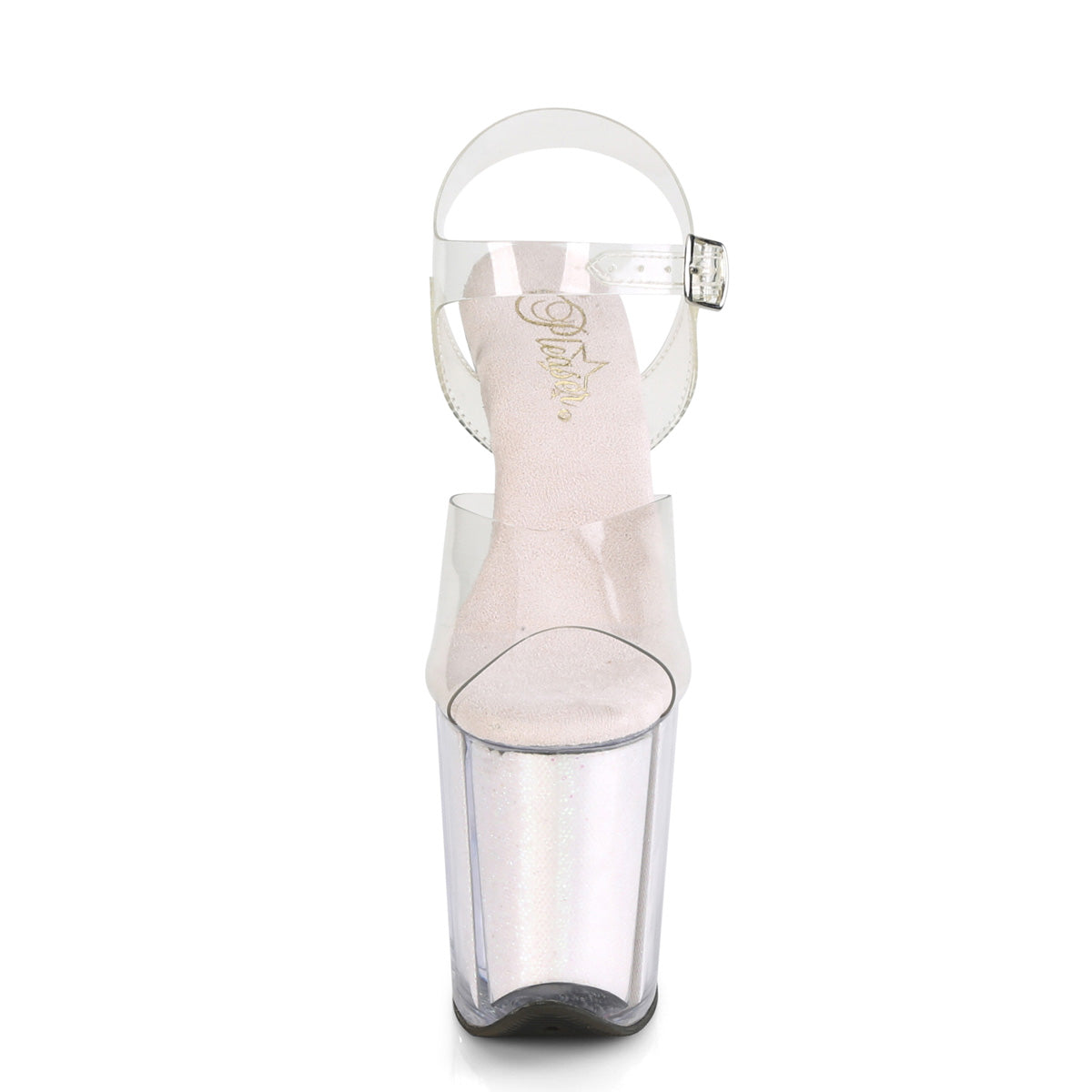 FLAMINGO-808G Pleaser Clear/Opal Glitter Inserts Platform Shoes (Sexy Shoes)