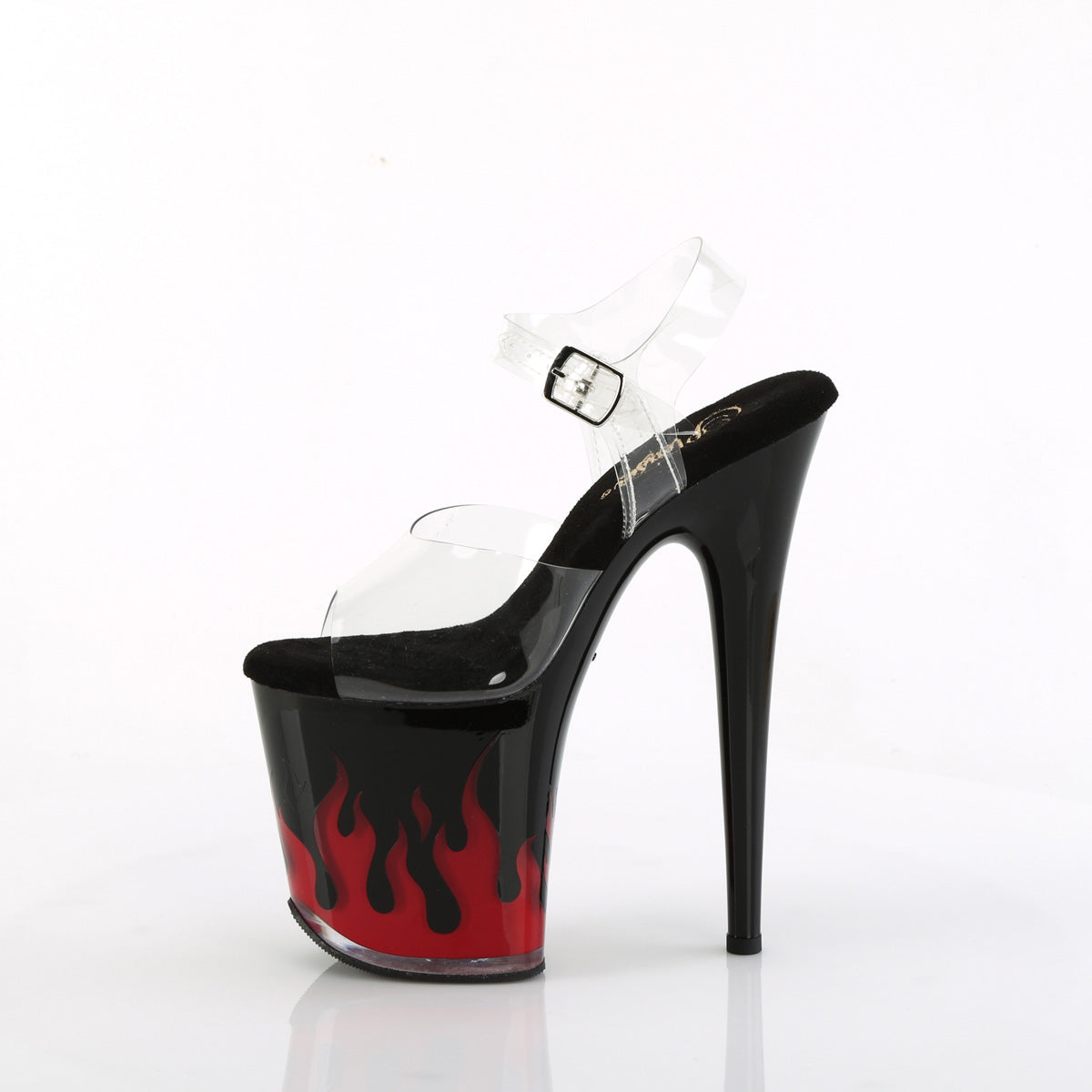 FLAMINGO-808NLFL Pleaser Clear/Black-Red Platform Shoes (Sexy Shoes)