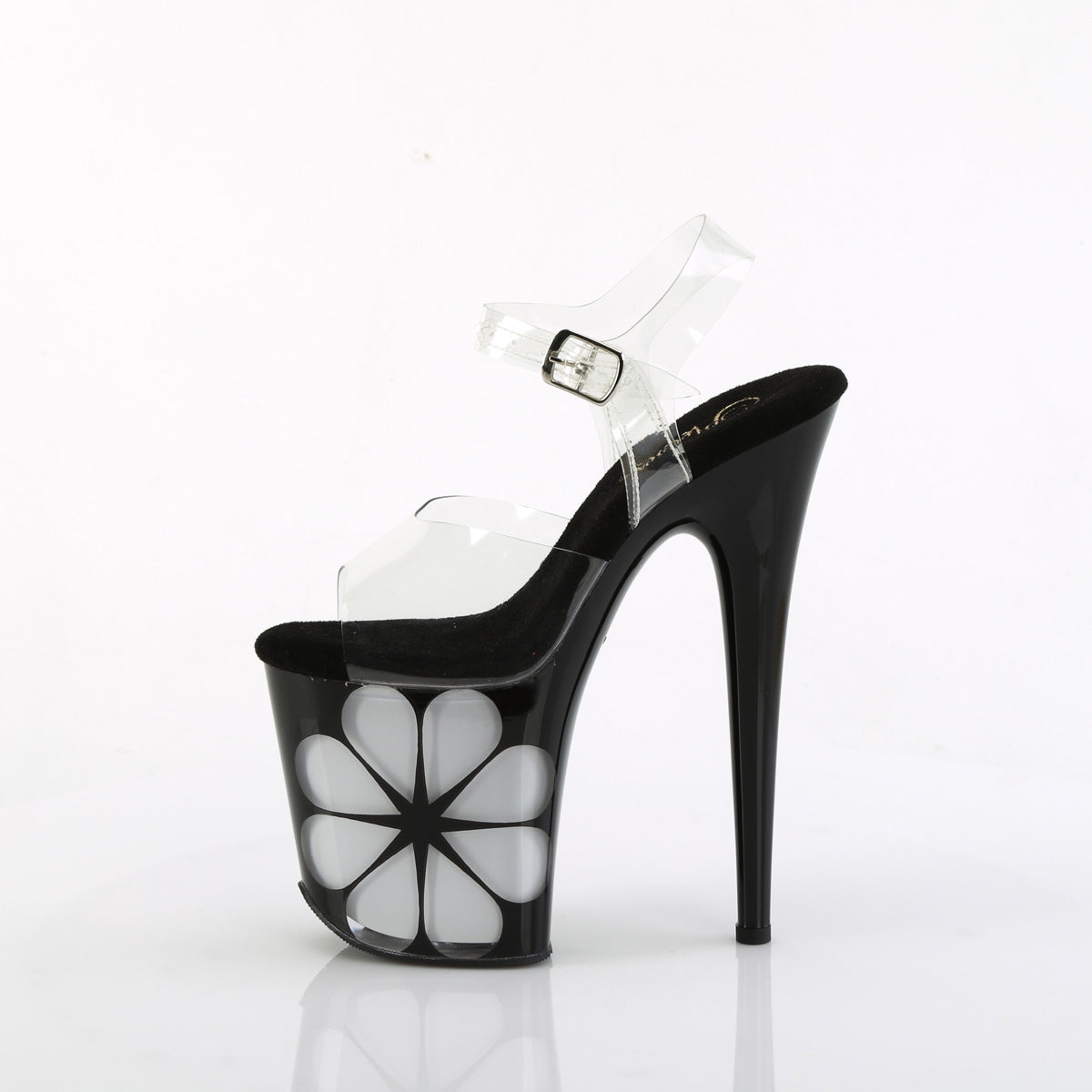 FLAMINGO-808NLHS Pleaser Clear/Black-Multi Platform Shoes (Sexy Shoes)