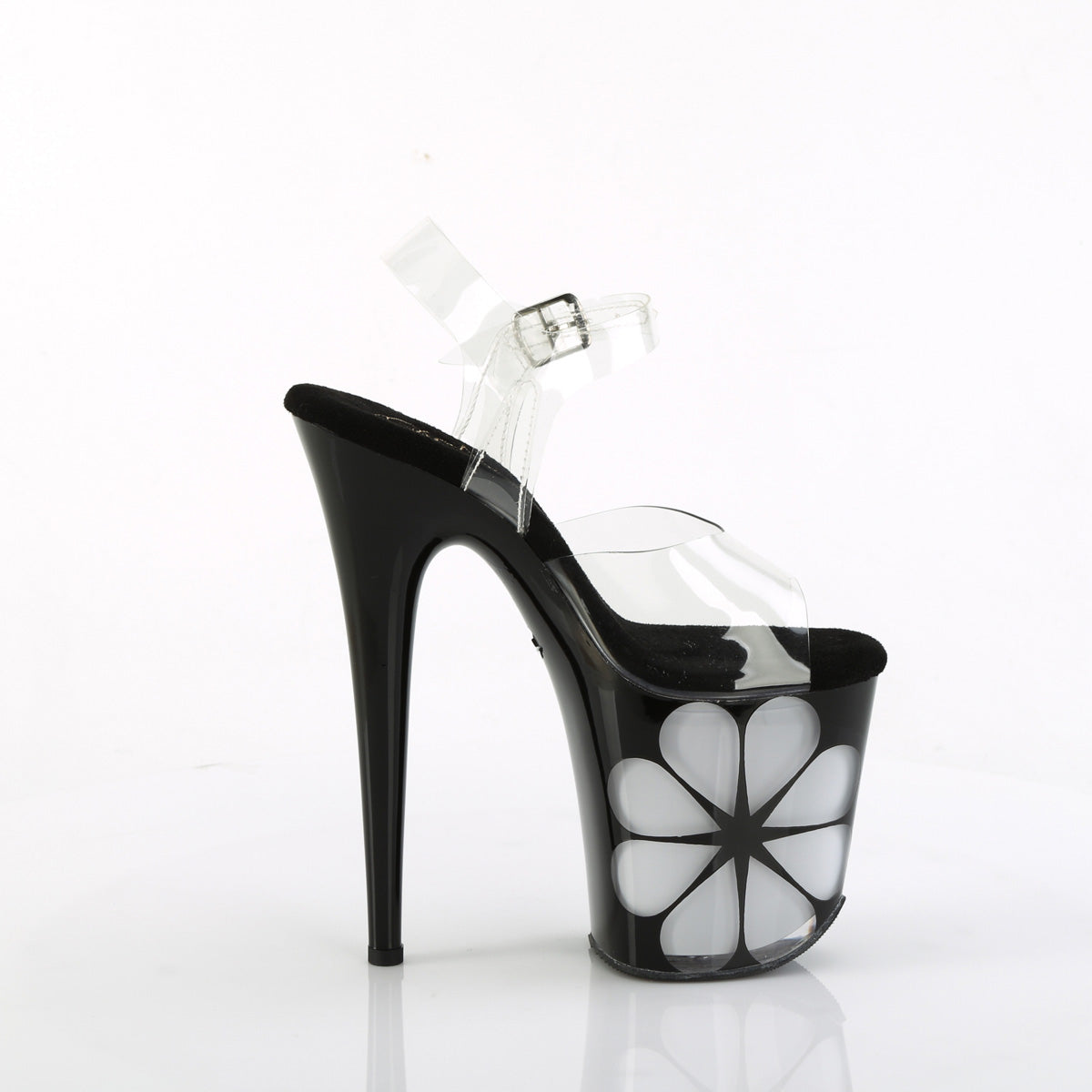 FLAMINGO-808NLHS Pleaser Clear/Black-Multi Platform Shoes (Sexy Shoes)