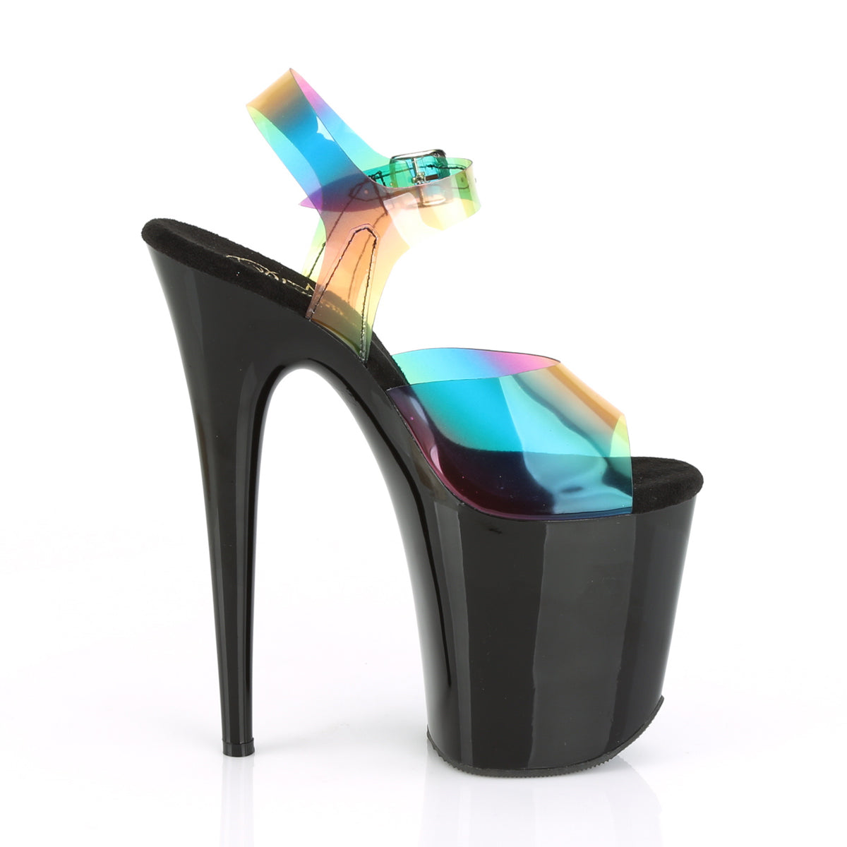 FLAMINGO-808RB Pleaser Rainbow PVC/Black Platform Shoes (Sexy Shoes)