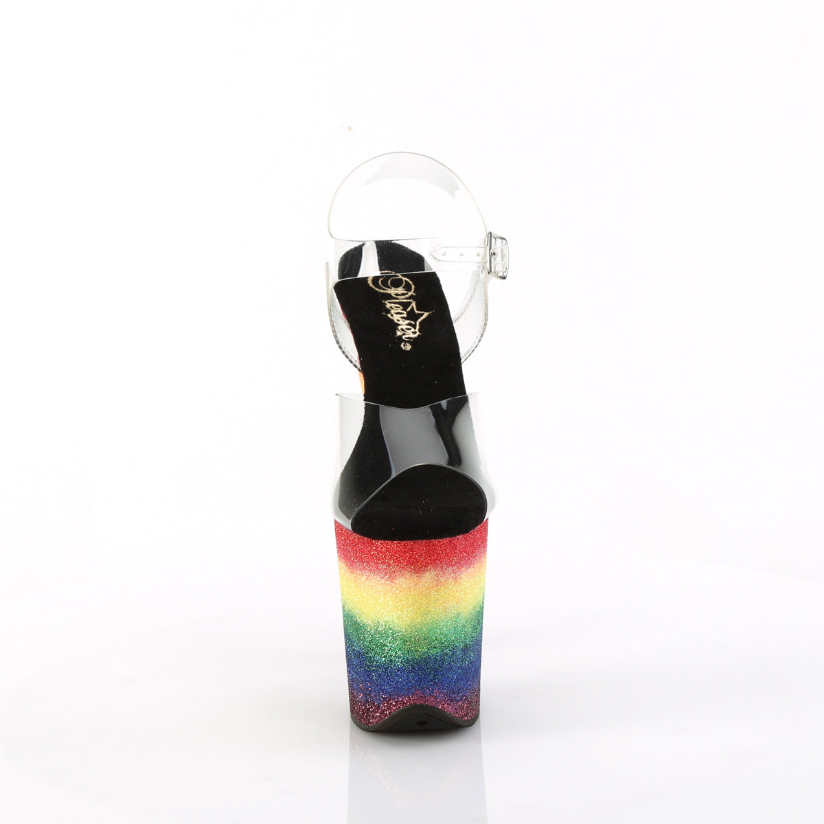 FLAMINGO-808RG-04 Pleaser Clear/Rainbow Glitter Platform Shoes (Sexy Shoes)