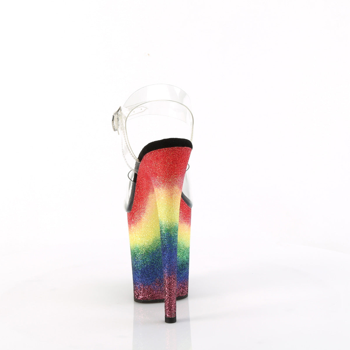 FLAMINGO-808RG-04 Pleaser Clear/Rainbow Glitter Platform Shoes (Sexy Shoes)