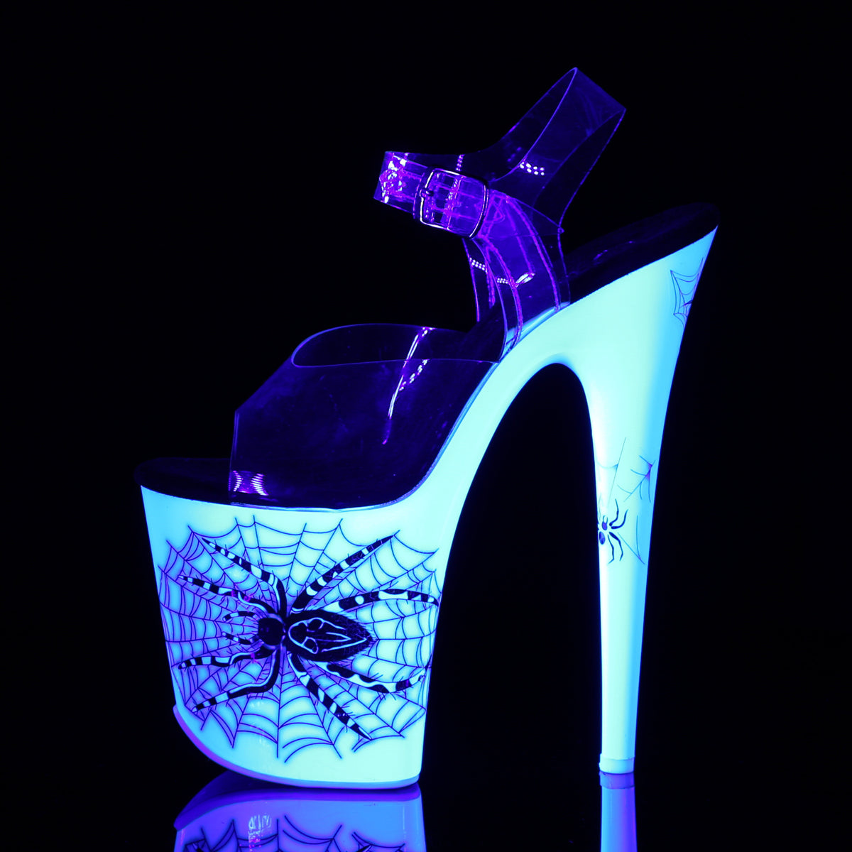 FLAMINGO-808SW Pleaser Clear/Neon White Platform Shoes (Sexy Shoes)