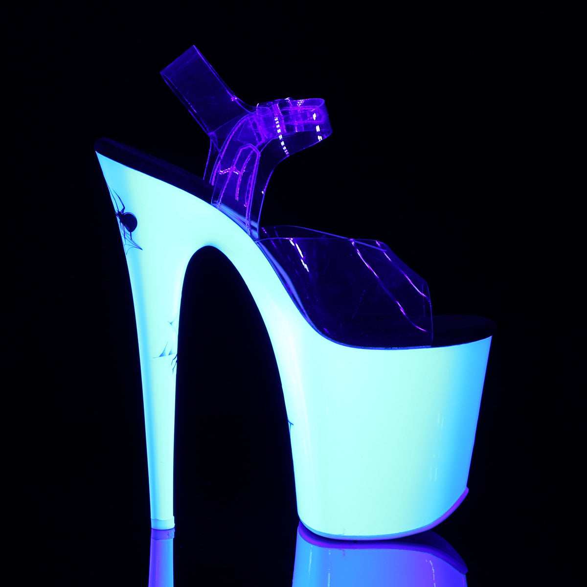 FLAMINGO-808SW Pleaser Clear/Neon White Platform Shoes (Sexy Shoes)