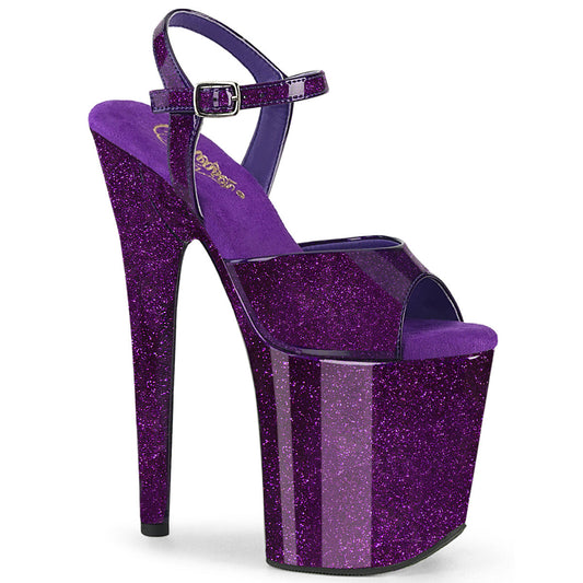 FLAMINGO-809GP Pleaser Purple Glitter Patent Platform Shoes (Sexy Shoes)