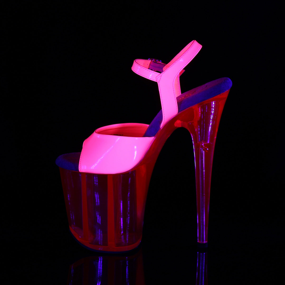 FLAMINGO-809UVT Pleaser Neon H Pink Patent/H Pink Tinted Platform Shoes (Sexy Shoes)