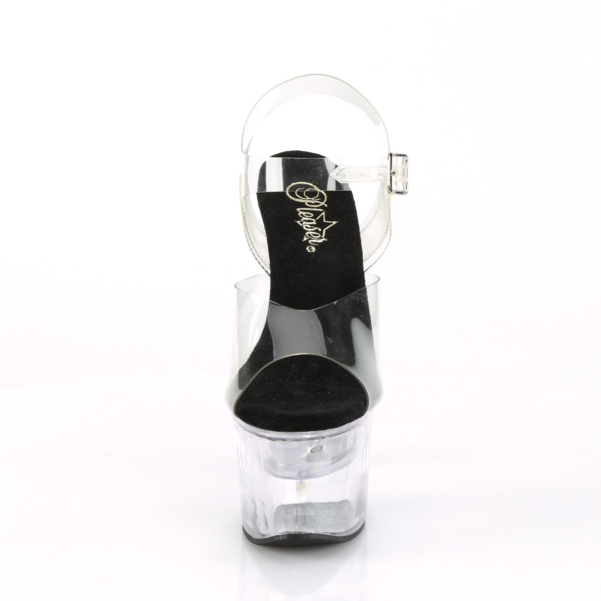 FLASHDANCE-708 Pleaser Clear-Black/Clear Platform Shoes (Sexy Shoes)