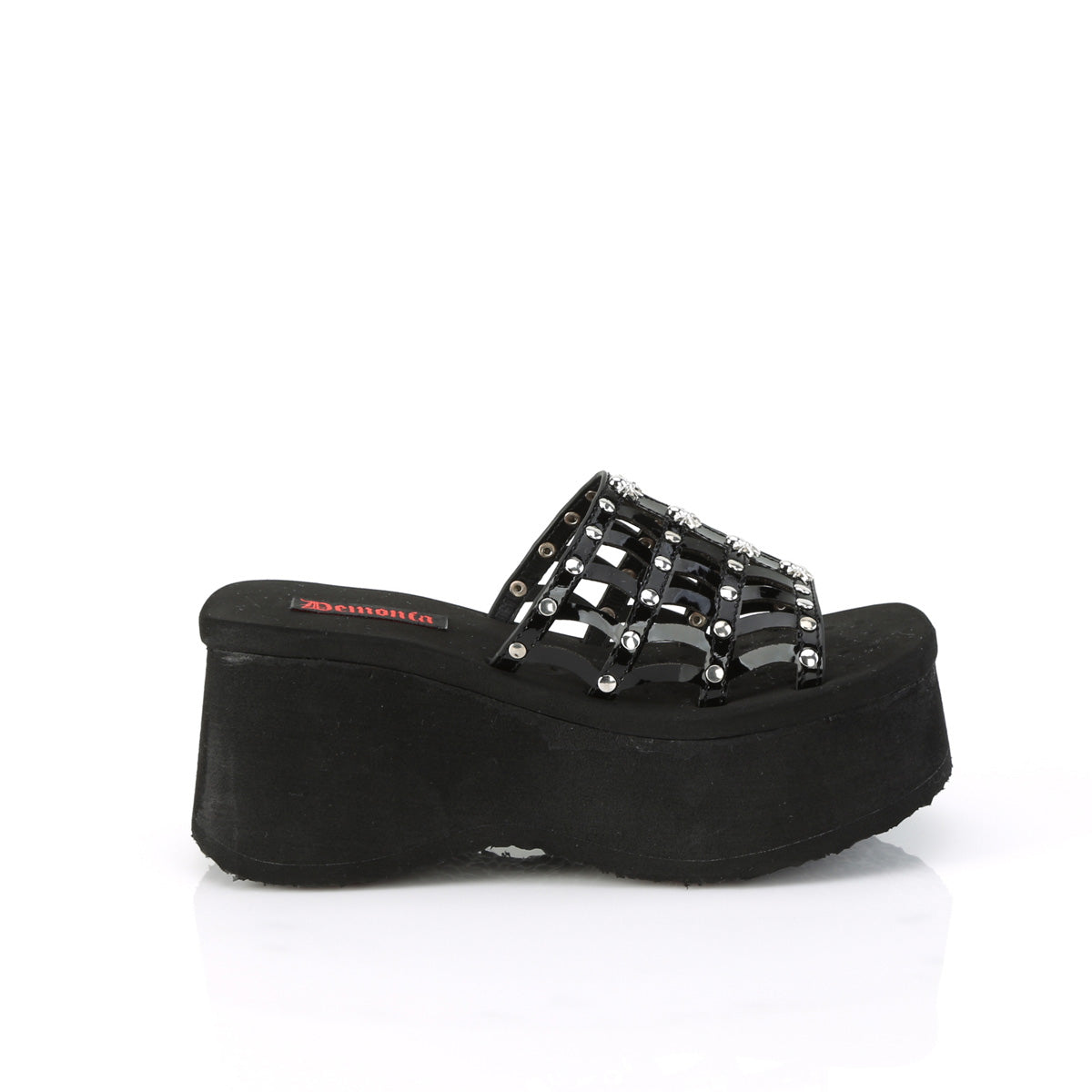 FUNN-13 Demonia Black Patent Women's Sandals (Alternative Footwear)