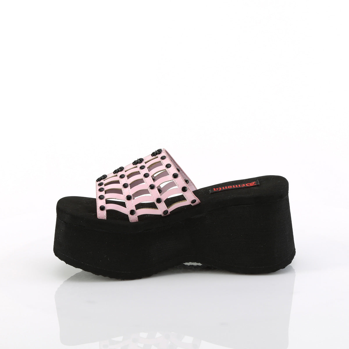 FUNN-13 Demonia B Pink Holo Patent Women's Sandals (Alternative Footwear)