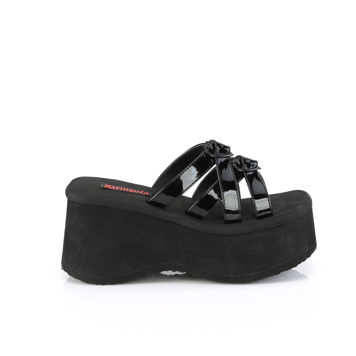 FUNN-15 Demonia Black Patent Women's Sandals (Alternative Footwear)