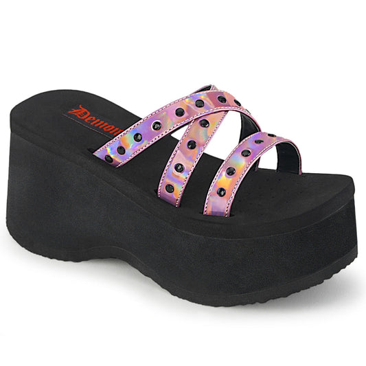 FUNN-19 Alternative Footwear Demonia Women's Sandals Pink Hologram