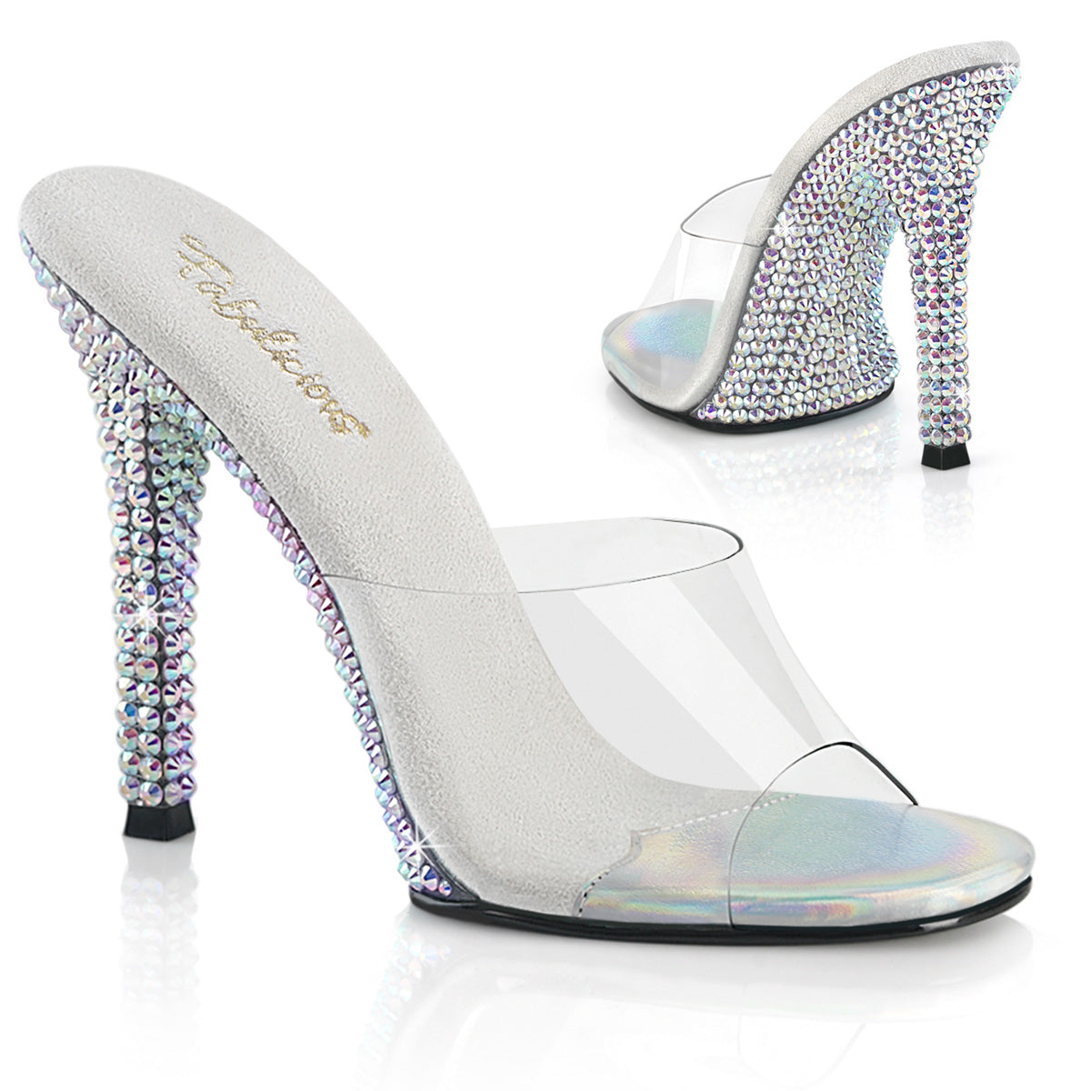 GALA-01DML Fabulicious Clear/Silver AB Rhinestones Shoes (Sexy Shoes)