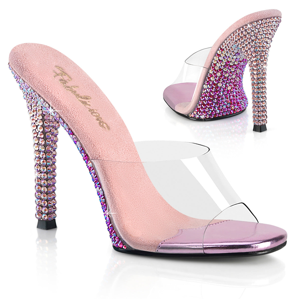 GALA-01DMM Fabulicious Clear/B Pink Multi Rhinestones Shoes (Sexy Shoes)