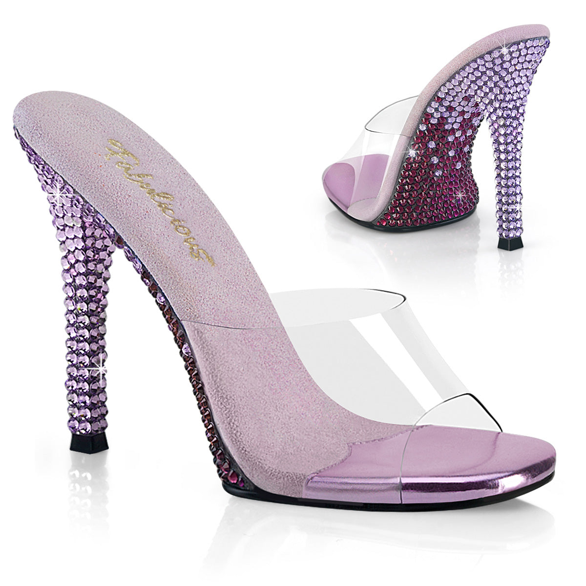 GALA-01DMM Fabulicious Clear/Lavender Multi Rhinestones Shoes (Sexy Shoes)