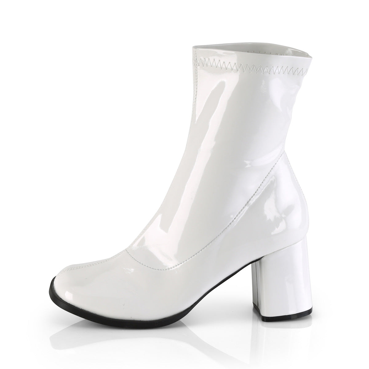 GOGO-150 Funtasma White Stretch Patent Women's Boots (Sexy Shoes)