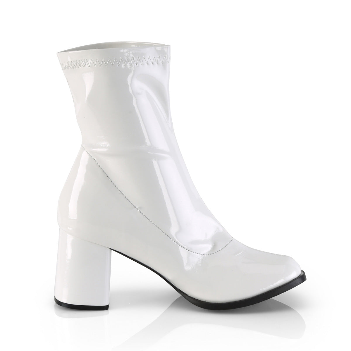 GOGO-150 Funtasma White Stretch Patent Women's Boots (Sexy Shoes)