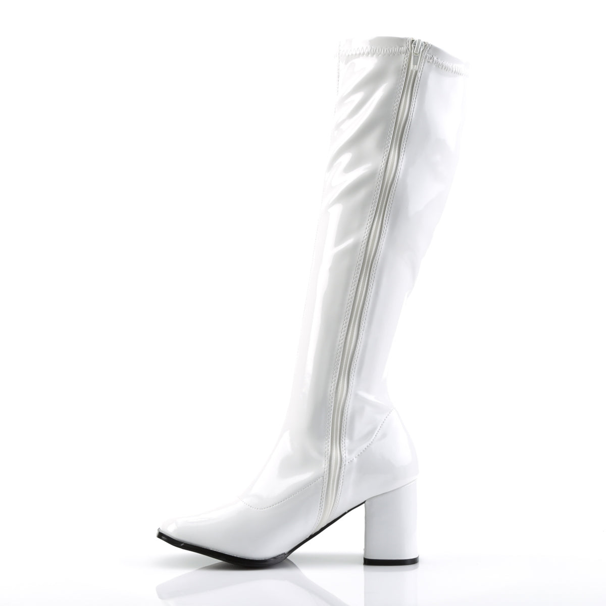 GOGO-300 Funtasma White Stretch Patent Women's Boots (Sexy Shoes)