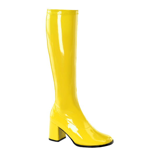 GOGO-300 Fancy Dress Costume Funtasma Women's Boots Yellow Str Pat