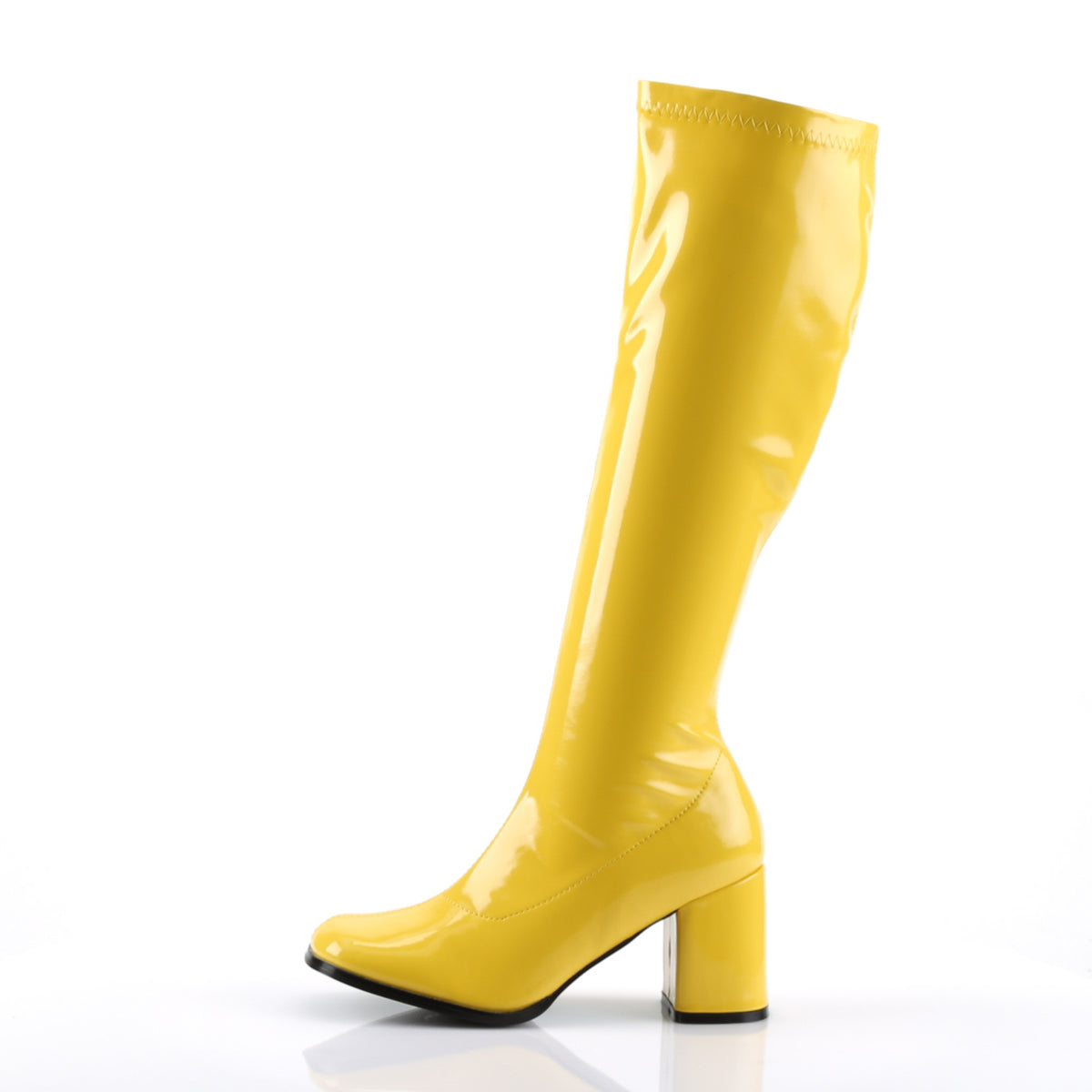 GOGO-300 Funtasma Yellow Stretch Patent Women's Boots (Sexy Shoes)