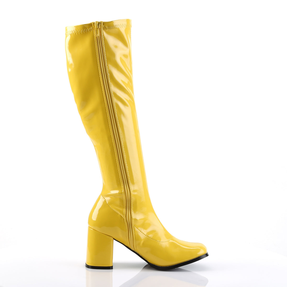 GOGO-300 Funtasma Yellow Stretch Patent Women's Boots (Sexy Shoes)