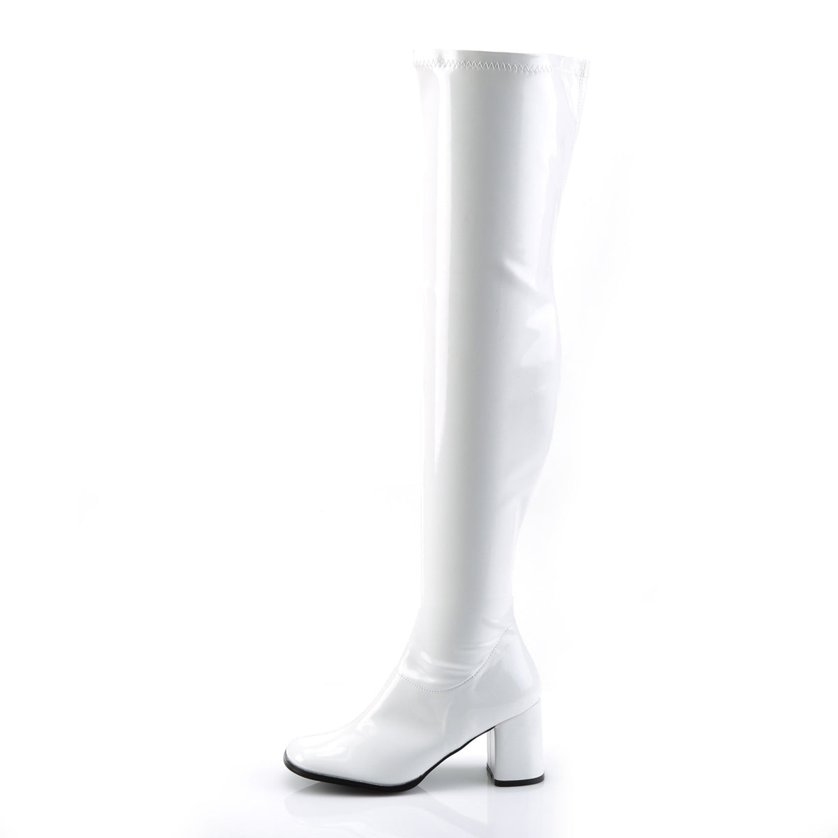 GOGO-3000 Funtasma White Stretch Patent Women's Boots (Sexy Shoes)