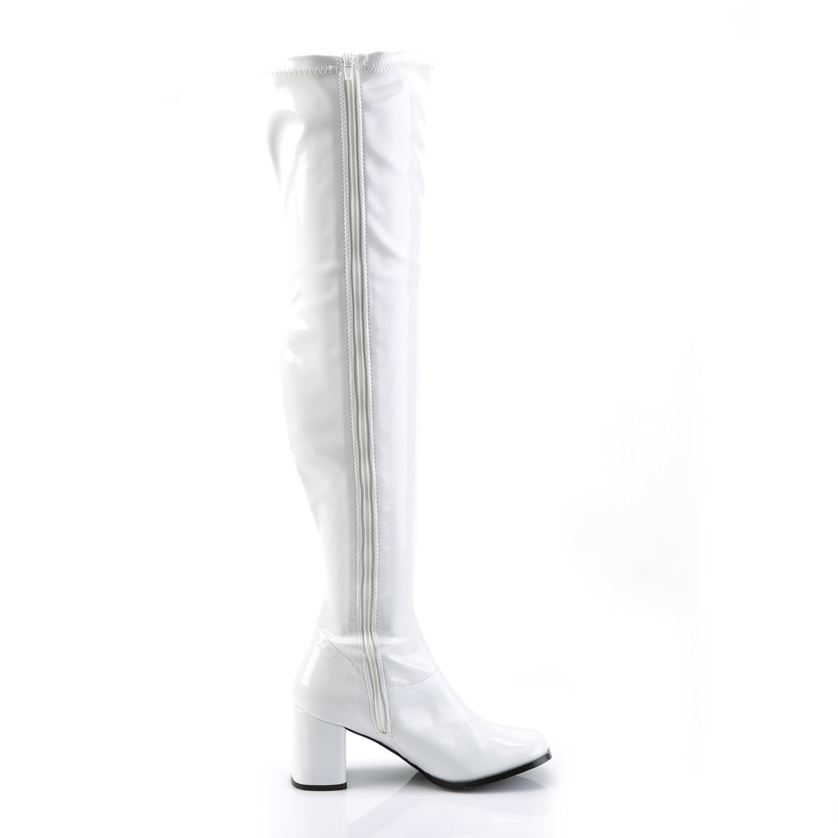 GOGO-3000 Funtasma White Stretch Patent Women's Boots (Sexy Shoes)