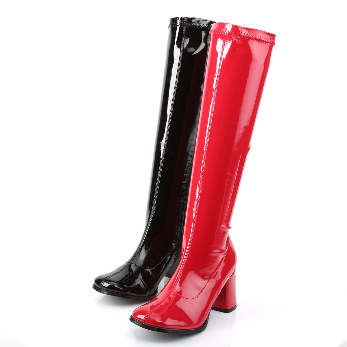 GOGO-300HQ Funtasma Black-Red Patent Women's Boots (Fancy Dress Costume Shoes)