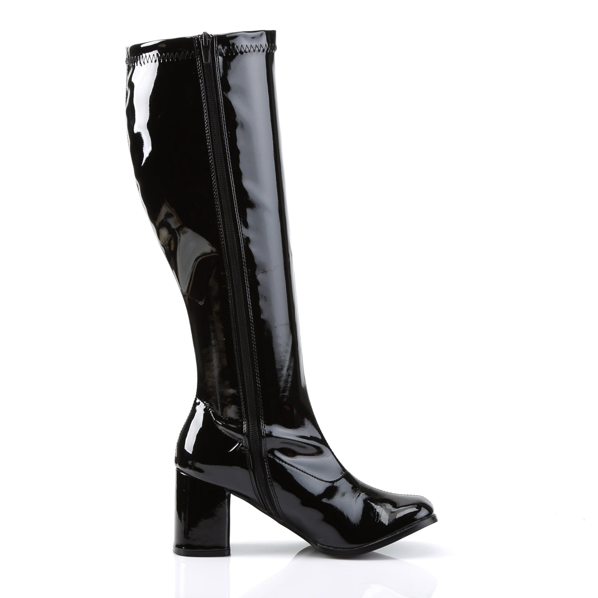GOGO-300WC Funtasma Black Stretch Patent Plus Sizes & Wide Width/Shaft (Sexy Shoes)
