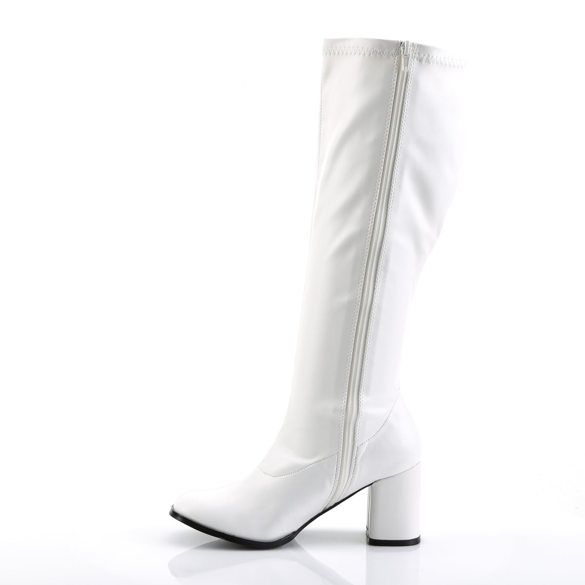 GOGO-300WC Funtasma White Stretch Pu Plus Sizes & Wide Width/Shaft (Sexy Shoes)