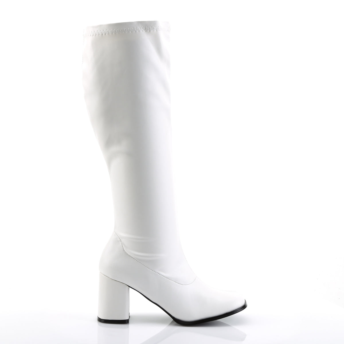 GOGO-300WC Funtasma White Stretch Pu Plus Sizes & Wide Width/Shaft (Sexy Shoes)