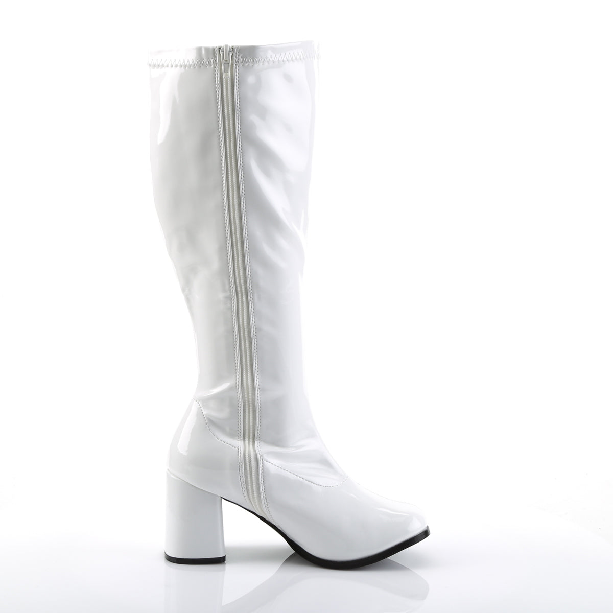 GOGO-300X Funtasma White Stretch Patent Plus Sizes & Wide Width/Shaft (Sexy Shoes)