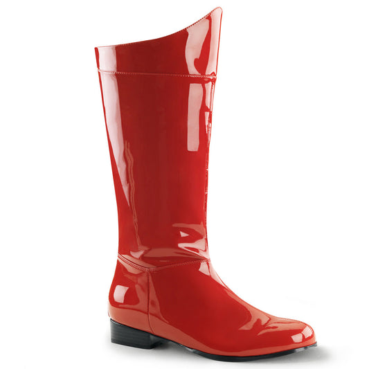 HERO-100 Fancy Dress Costume Funtasma Men's Boots Red Pat