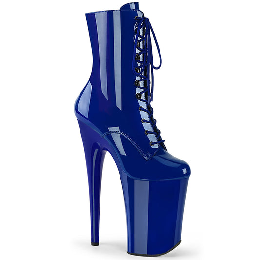 INFINITY-1020 Strippers Heels Pleaser Platforms (Exotic Dancing) Royal Blue Pat/Royal Blue