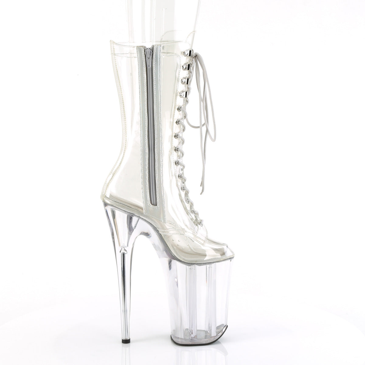 INFINITY-1050C Pleaser Clear Transparent Platform Shoes (Sexy Ankle Boots)