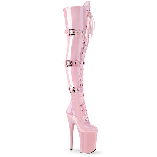 INFINITY-3028 Pleaser B Pink Stretch Patent/B Pink Platform Shoes (Sexy Shoes)