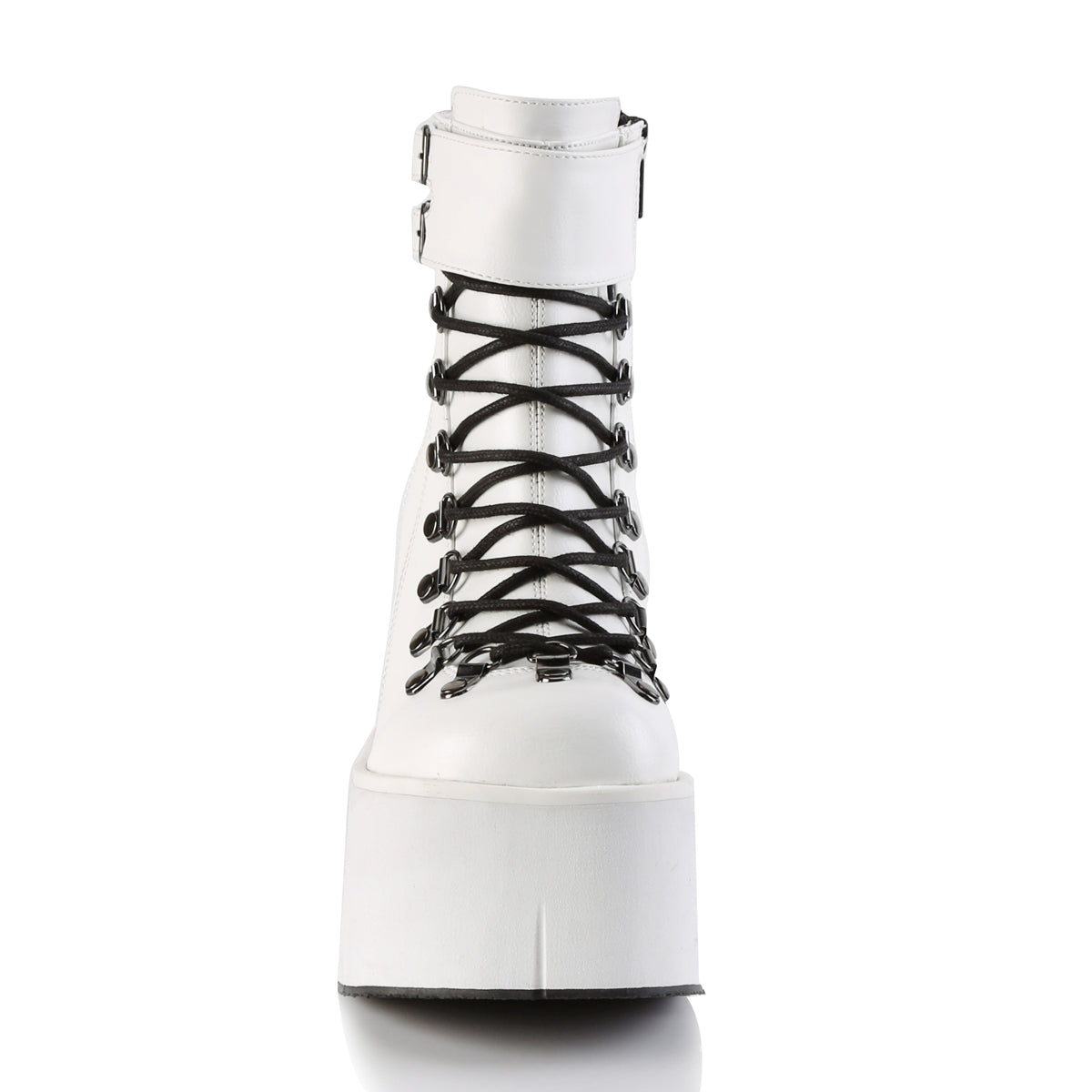 KERA-21 Demonia White Vegan Leather Women's Ankle Boots (Alternative Footwear)