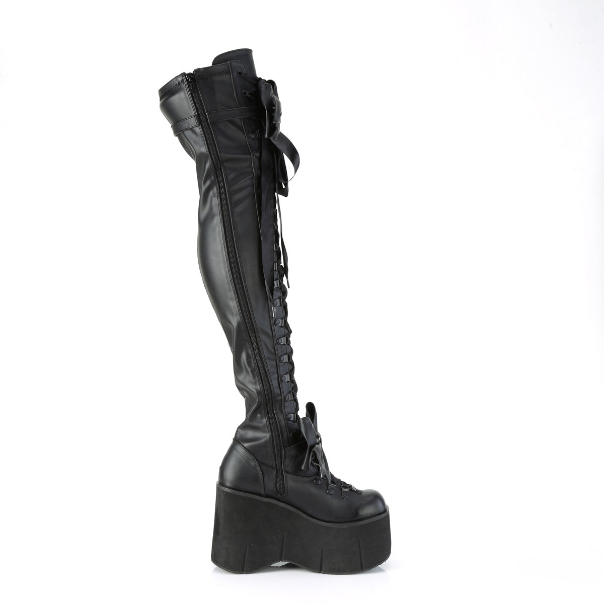 KERA-303 Demonia Black Stretch Vegan Leather Women's Over-the-Knee Boots (Sexy Shoes)