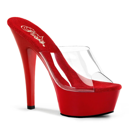 KISS-201 Strippers Heels Pleaser Platforms (Exotic Dancing) Clr/Red