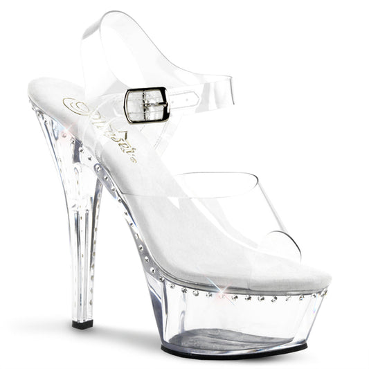 KISS-208LS Strippers Heels Pleaser Platforms (Exotic Dancing) Clr/Clr