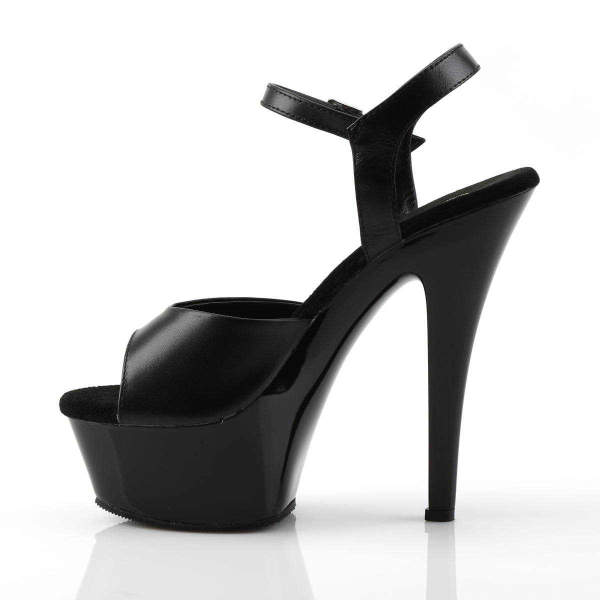 KISS-209 Pleaser Black Leather/Black Platform Shoes (Sexy Shoes)