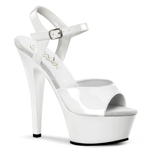 KISS-209 Strippers Heels Pleaser Platforms (Exotic Dancing) Wht Pat/Wht