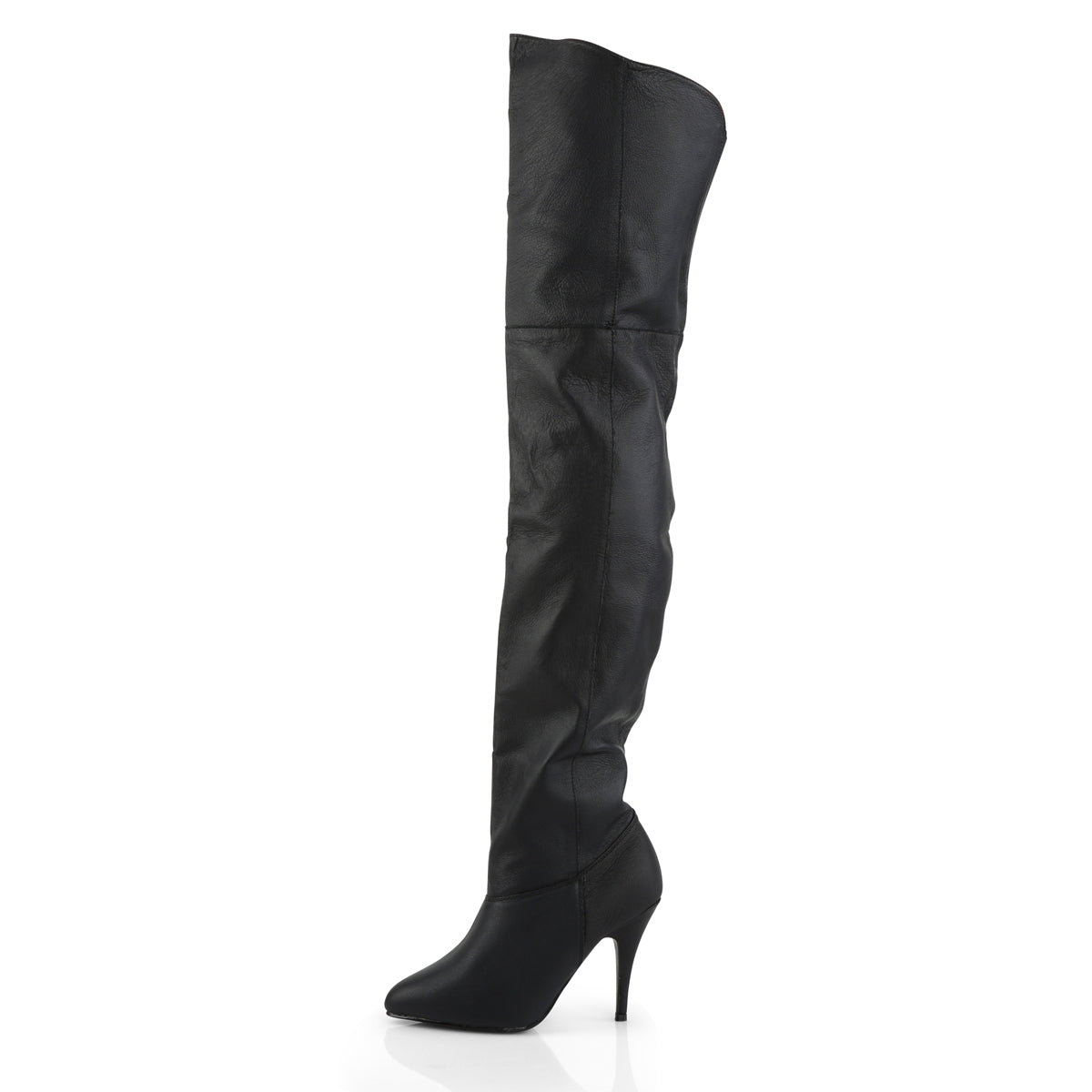 LEGEND-8868 Pleaser Black Leather (P) Single Sole Shoes (Thigh High Boots)