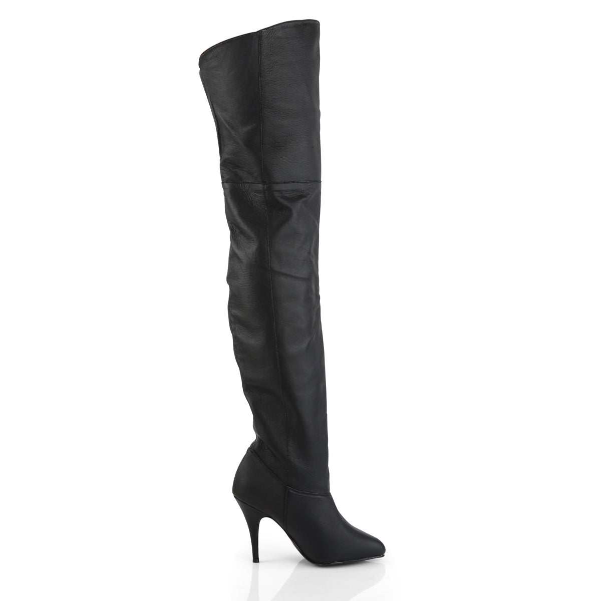 LEGEND-8868 Pleaser Black Leather (P) Single Sole Shoes (Thigh High Boots)