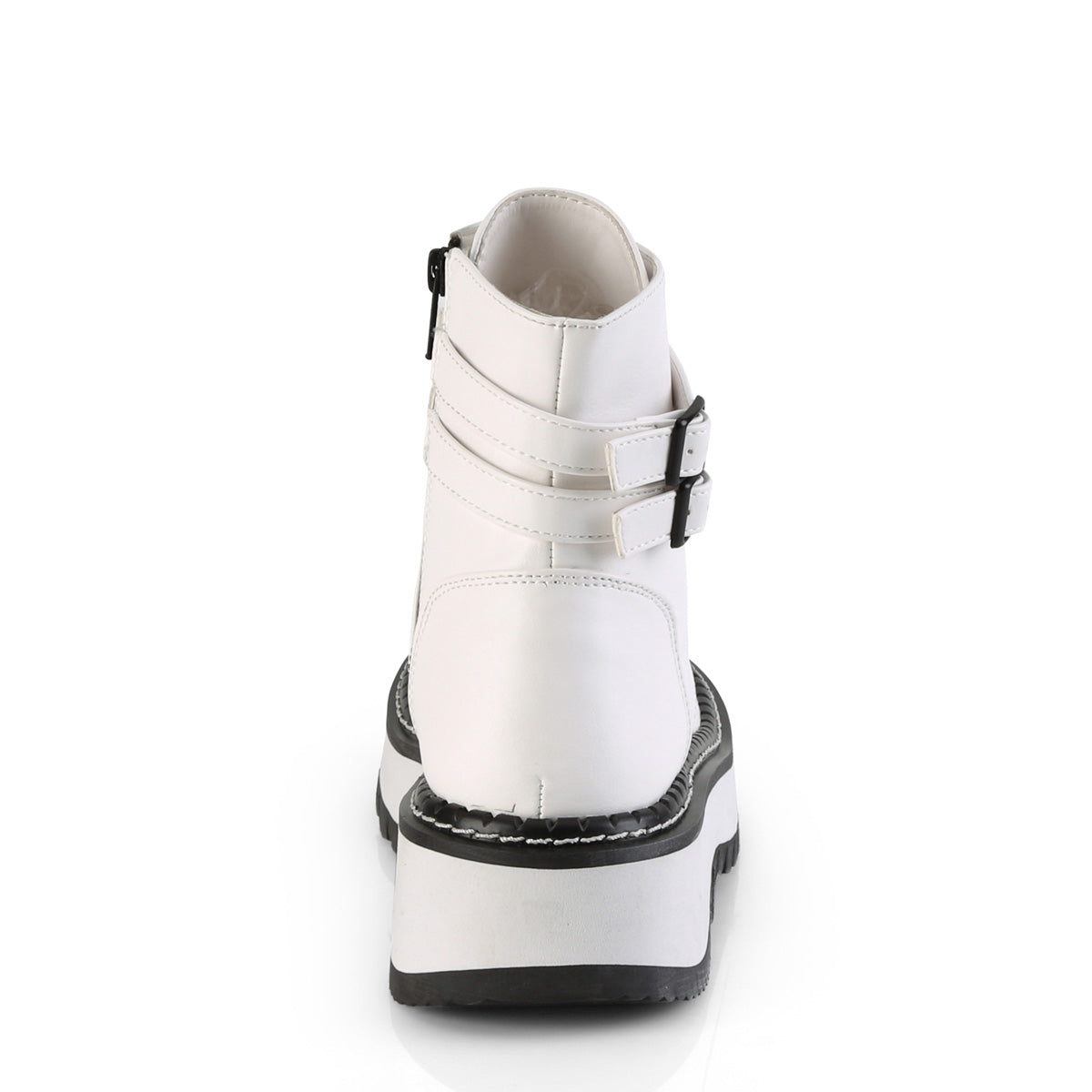 LILITH-152 Demonia White Vegan Leather Women's Ankle Boots (Alternative Footwear)