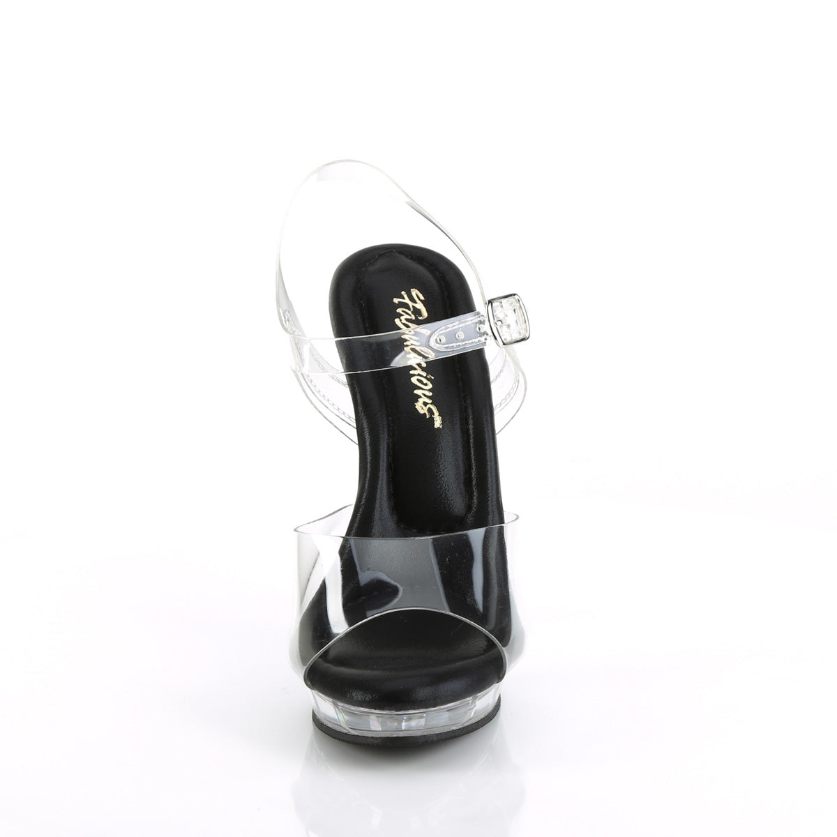 LIP-108 Fabulicious Clear-Black/Clear Shoes (Posing Comp Sandals)