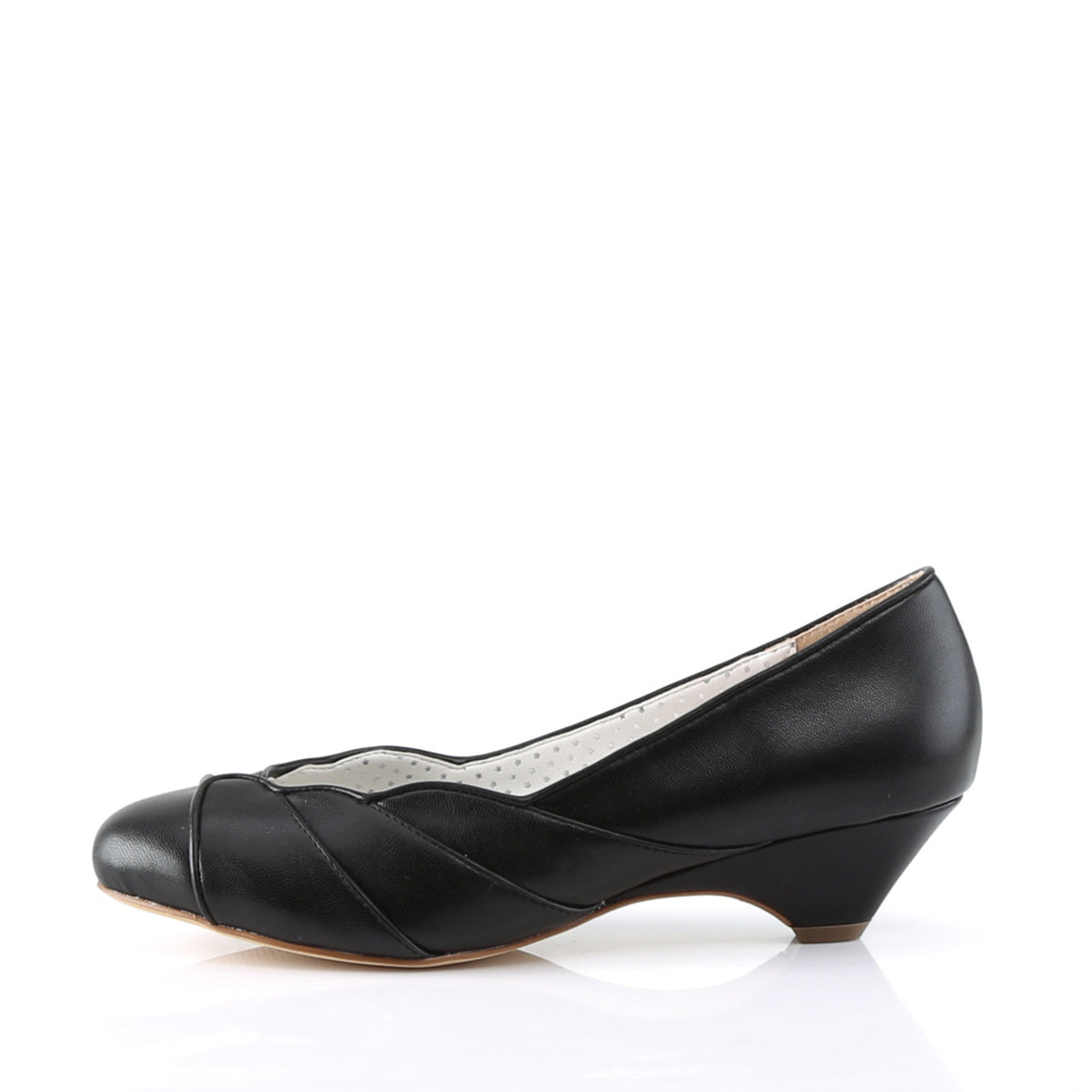 LULU-05 Pin Up Couture Black Faux Leather Single Soles (Retro Glamour Shoes)