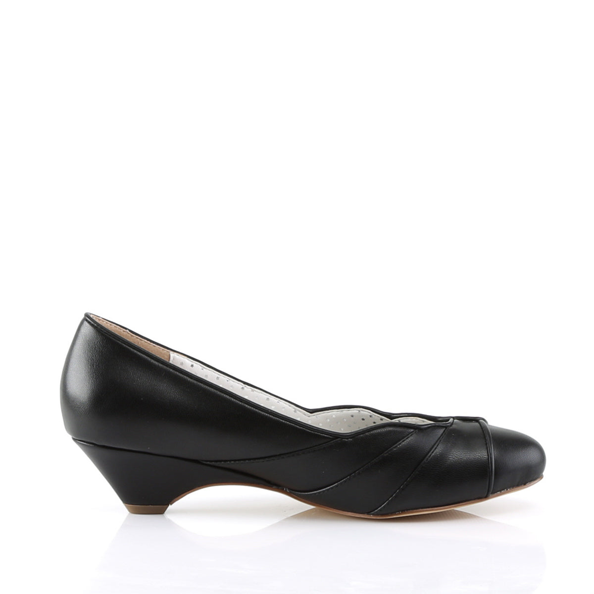 LULU-05 Pin Up Couture Black Faux Leather Single Soles (Retro Glamour Shoes)